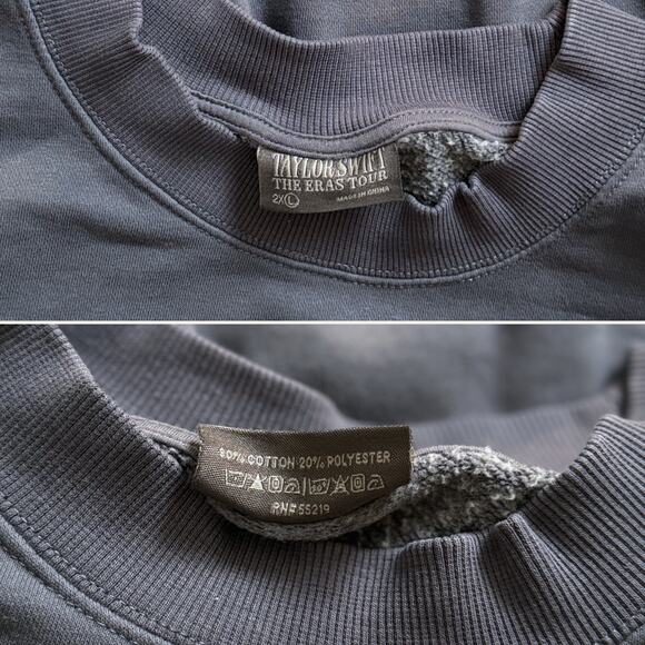 NEW Taylor Swift THE ERAS TOUR Blue Crewneck Sweatshirt sz 2XL *Flaw - Picture 3 of 5